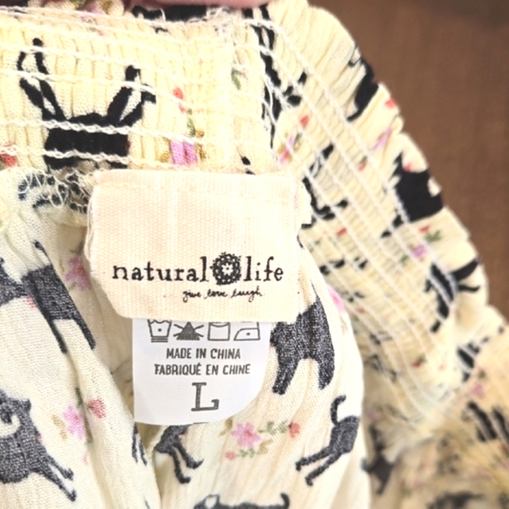 NATURAL LIFE Black and Pink Patterned Pajama Pants - Picture 12 of 14